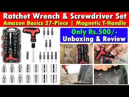 Amazon Basics 27 Piece Magnetic T Handle Ratchet Wrench & Screwdriver Unboxing & Review