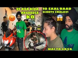 Sahiba na 10 saal baad Scooty chalai 😱 Meri halat kharab 😣 or apni Hayabusa ko kya ho gaya 🤔