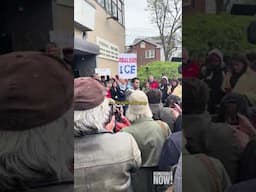 Palestinian activist and Columbia University student Mohsen Mahdawi walks out of ICE detention