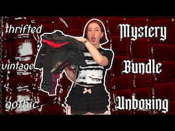 Unboxing a Thrifted Mystery Bundle !! vintage gothic pieces, try on and styling
