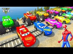 GTA V Superheroes Crazy Race Challenge with Super Cars | GTA 5 Spiderman Car Stunt Race