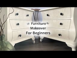 DIY Easy Painted Furniture Makeover for Beginners using Wallpaper | ASMR home decor