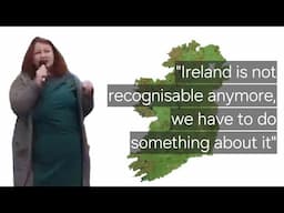 Irish woman speaks at protest in Blessington, County Wicklow