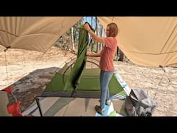 Solo wild tent camping/ASMR/Camping sounds
