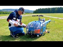 HUGE RC SA-316B ALOUETTE 3 / SCALE MODEL TURBINE HELICOPTER / FLIGHT DEMONSTRATION !!!