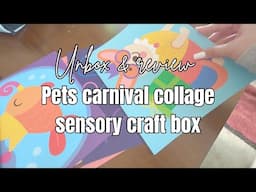 HOMESCHOOL UNBOX & REVIEW TIMBERDOODLE PRESCHOOL | PETS CARNIVAL COLLAGE SENSORY CRAFT BOX