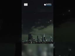 Fresh salvo of Iranian missiles seen over the sky in Tel Aviv | #shorts #israel #telaviv #iran