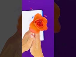 Learn to Paint with REAL FLOWERS🌹! Fun Summer Craft for Kids🎨! #diy #shorts