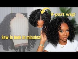 HOW TO WEAR A V-PART LIKE A SEW IN ON NATURAL HAIR | MyFirstWig | Chev B.