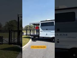 Industry First! This travel trailer has a 9 foot long rear deck #camping #dreams #campsite