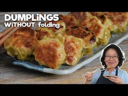 Chicken Dumplings WITHOUT Folding 🔥 Easy & Beautiful 😍 Inspired by Gyoza Potstickers & Jiaozi