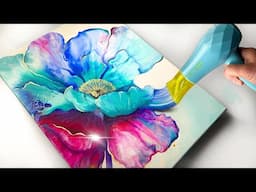 Colour EXPLOSION! Acrylic Pouring on a NEW LEVEL 🤯 Abstract Flower | AB Creative Tutorial