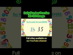 Daily Number Practise 30-100 Range