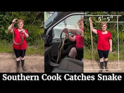 72 Inch Snake - Tammy Catches & Releases a Rat Snake