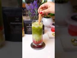 Matcha Made in Heaven—with Strawberry Popping Boba! #shortvideo #shorts