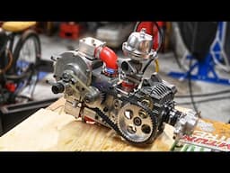 Supercharged 50cc Two Stroke Startup. (while waiting for cylinders...)