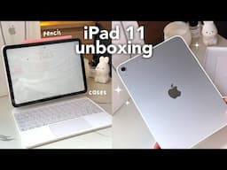 iPad 11th gen aesthetic unboxing (A16 chip) 📦 accessories, apple pencil alternative, customization!🎀