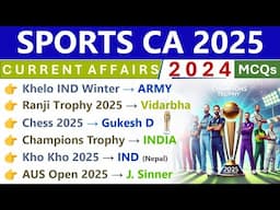 SPORTS CURRENT AFFAIRS 2025 | IMPORTANT SPORTS CURRENT AFFAIRS  | SPORTS 2025 CURRENT AFFAIRS |