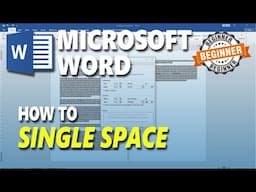 On Microsoft Word How To Single Space
