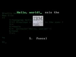 Hello, world! sais the IBM Personal Computer 5150 - Part 5: Pascal