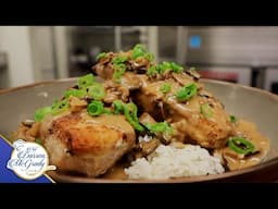 Pan Seared Chicken with a Whisky Wild Mushroom Cream Sauce