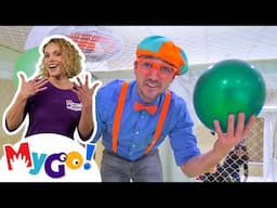 Blippi Plays in the Ballpit! | Fun Playground | MyGo! Sign Language for Kids | Educational Videos