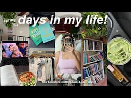 VLOG!🌷 spring days in my life, cozy moments, bookstore vlog, & clothing haul!