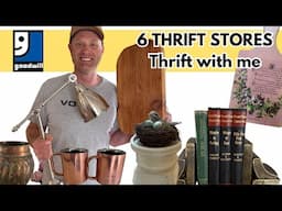 6 Goodwill & thrift stores in 1 day! Thrift with me high end decor Anthropologie & Pottery Barn