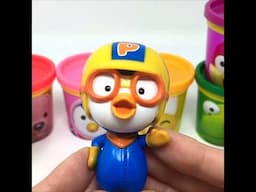 Pororo Characters Play-Doh Can Heads and Surprise Toys: Pororo, Rody, Tong-Tong, Harry #shorts