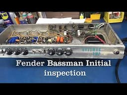 Dead Fender Bassman tube guitar amp project initial inspection bad past work took a silver bullet