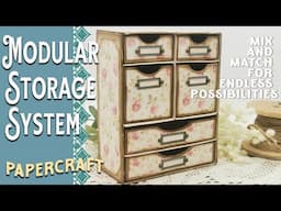 Papercraft Modular Storage System, Craft Drawers, Create your Own Storage Masterpiece - Tutorial