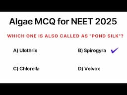 Algae MCQ Questions | Plant Kingdom MCQ for NEET 2025