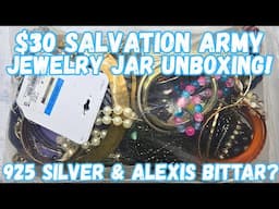 $30 Salvation Army Jewelry Jar Unboxing & 925 Silver Shop Goodwill Lots #jewelryjar #jewelryunboxing