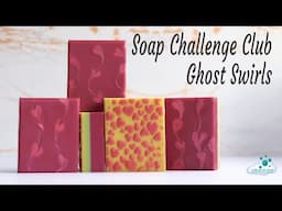 Soap Challenge Club Ghost Swirls cold process soap making.