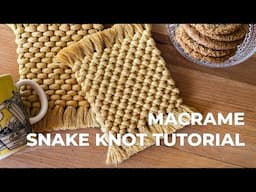 Macrame knot tutorial for boho rug coaster