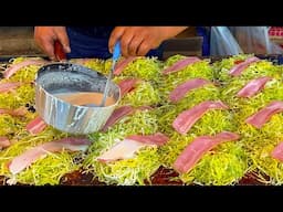 japanese street food - okonomiyaki compilation お好み焼き