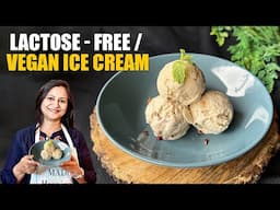 No Cream | Vegan Ice cream Recipe | Litchi Ice cream | Lactose-free Ice cream | Homemade Ice cream