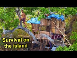 ✅TREE HOUSE on a DESIGNED ISLAND IS READY 🔥 FIRE BATH 🔥 Jungle Survival