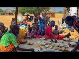 Serene Village Nights: A Family Resting Under the Stars & Women Preparing a Delicious Cow Heel Lunch