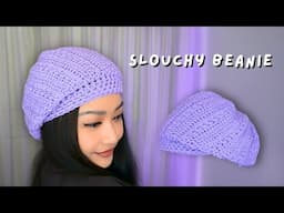 How to Crochet Slouchy Beanie Tutorial | Remake