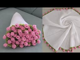 This Cozy Crochet Blanket Becomes a Gorgeous Flower Bouquet! 🌷