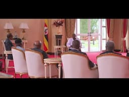 President Museveni welcomes newly elected AU commission chairperson Mahmoud Ali Youssouf to Uganda