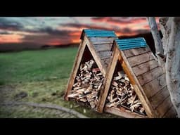 DIY Campfire Wood Storage Rack with Roof