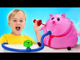 Encher brinquedos até explodirem - Experiências divertidas para crianças