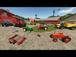 Starting a Farm with Random Barns Full of Trucks and Tractors | Farming Simulator 25