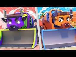Bulldozer Bull evil CLONES destroy the city! Help, CROCODILE CAR! | Cars & Trucks Rescue Squad