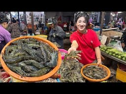 Market show: Wow shrimp is so fresh - Delicious shrimps with noodle recipe