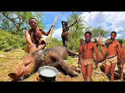 Discover Hadzabe Tribe Wild Pig Hunt and Cooking | life of the hunter