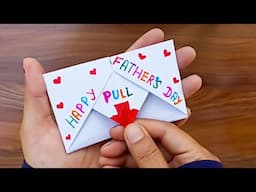 Happy Father’s Day Card | Father’s Day Pull Me Card | Handmade Surprise Message Card for Fathers Day