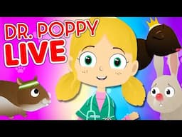 LIVE 24/7 🔴 Doctor Poppy’s Animal Rescue Adventure! 🐶🦁 | Learn & Play for Kids